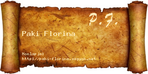 Paki Florina névjegykártya